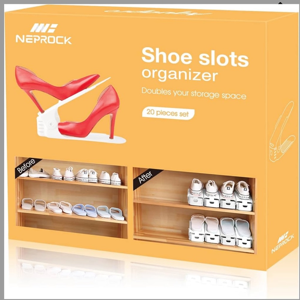 Adjustable shoe rack organizer 20 pack